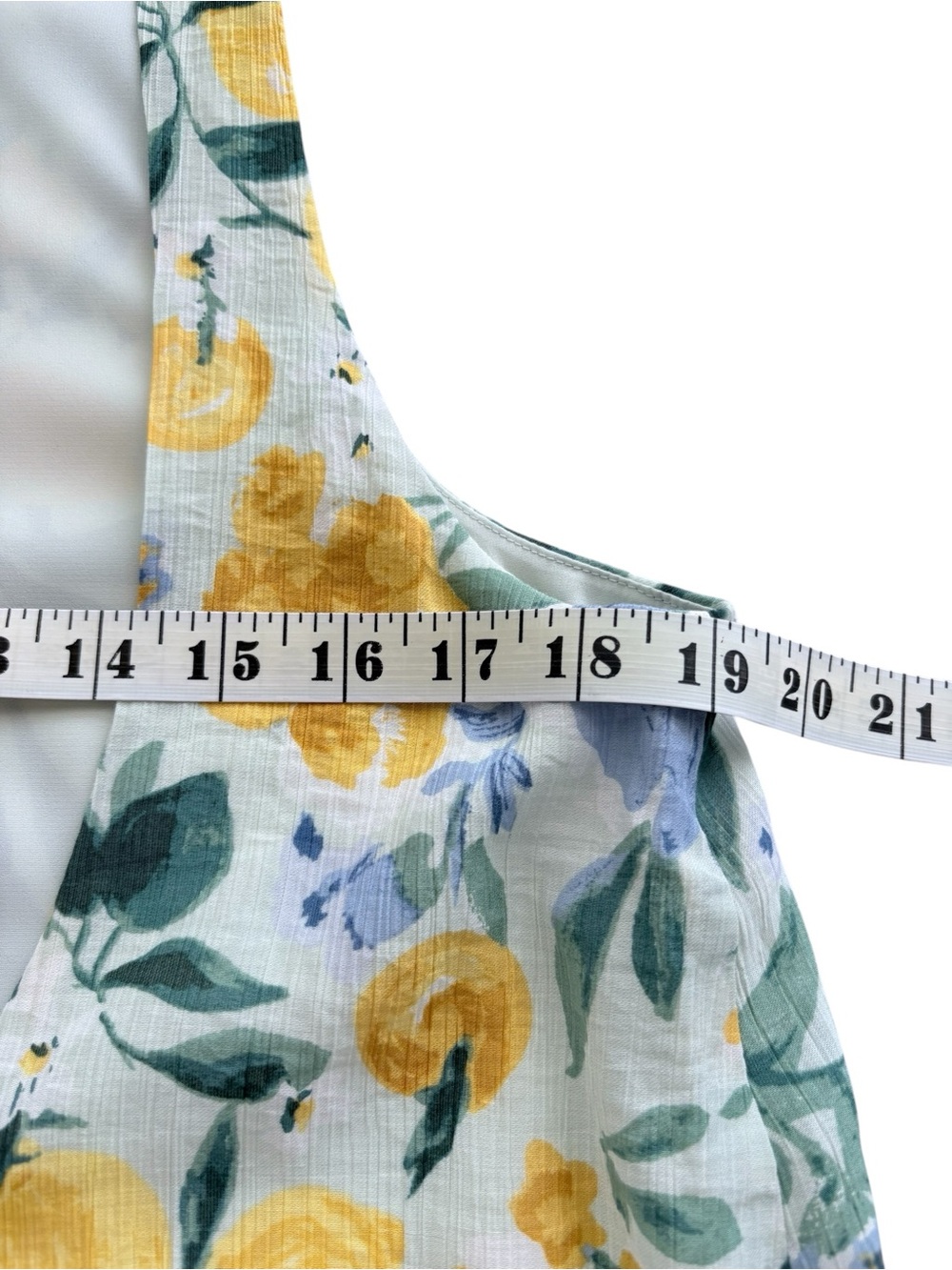 NWT Abercrombie & Fitch Lemon Blue Floral High Neck Shift Swing Dress SZ M Tall - Picture 8 of 8